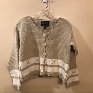 Pure Handknit Size Medium/Large 100% Cotton Sweater/Cardigan